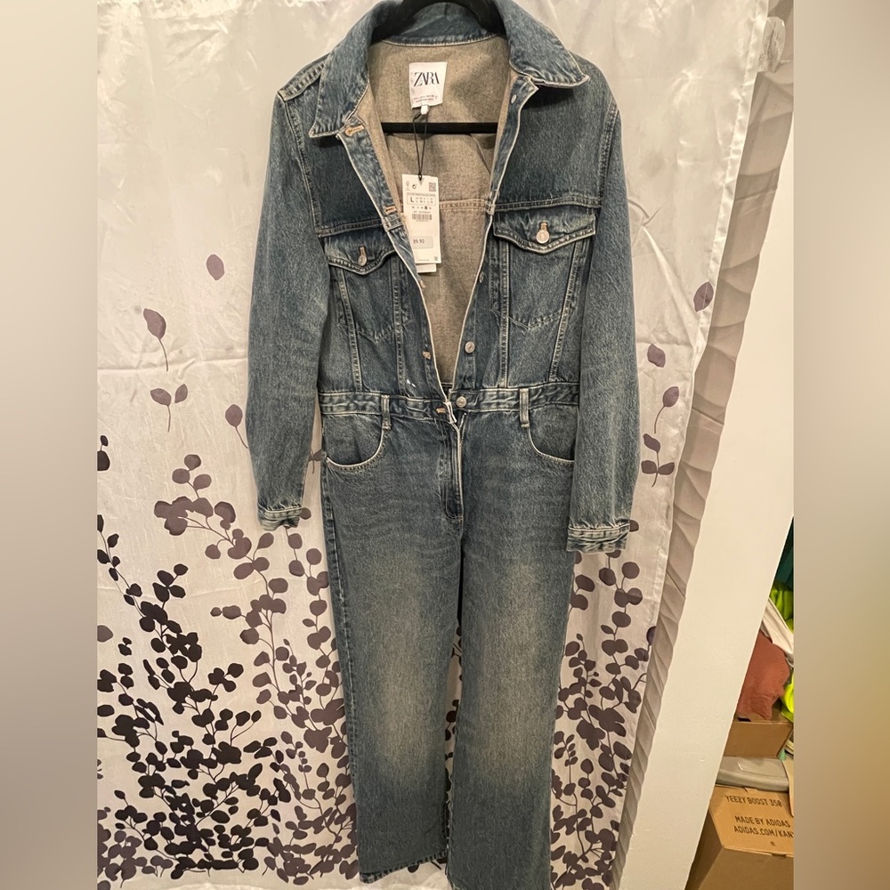 Hot item! Zara denim jumpsuit, boiler suit.